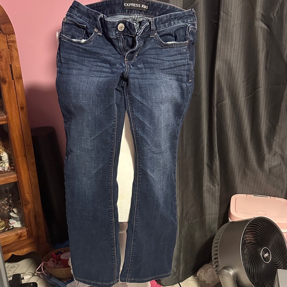 Express Women's Indigo Straight Leg Jeans